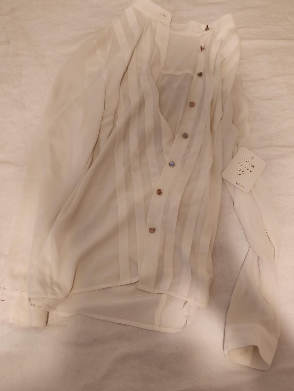 Sheer Ivory Button-Down Blouse
